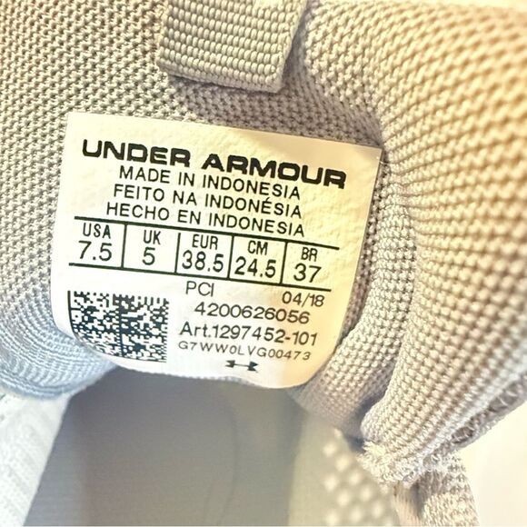 Under Armour Rapid Gray Athletic Running Sneakers size 7.5 - Picture 9 of 9